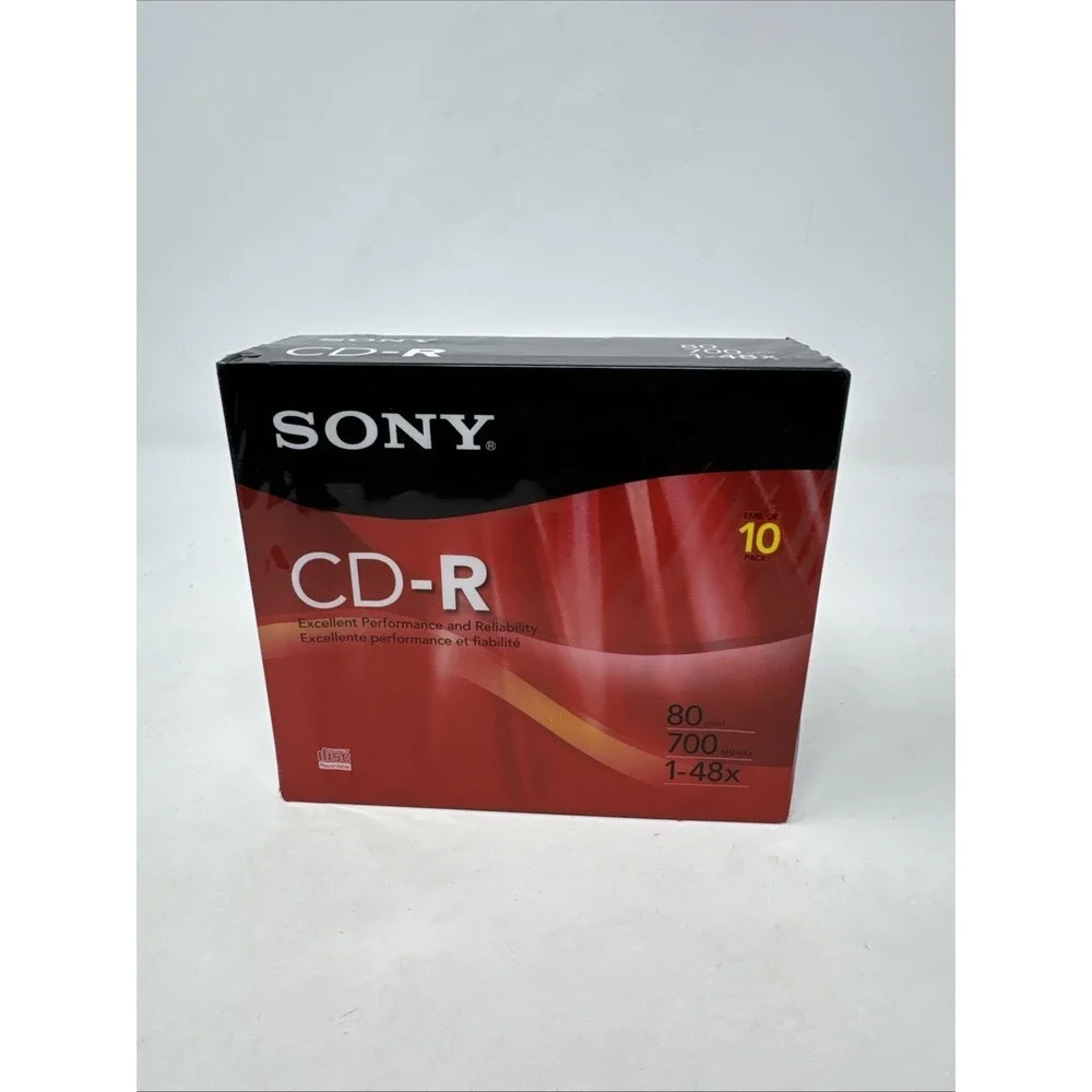 Sony‎ CD R 80 Minute 10 Pack 700MB 1-48X New Sealed